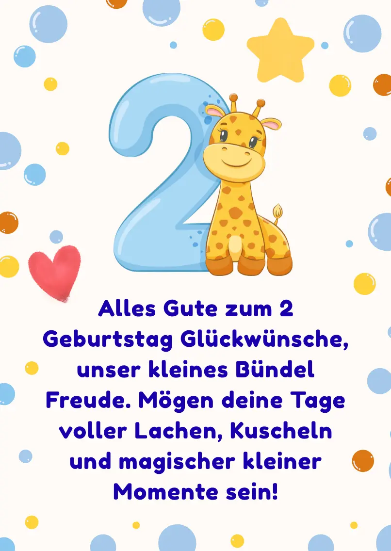 Alles Gute zum 2 Geburtstag