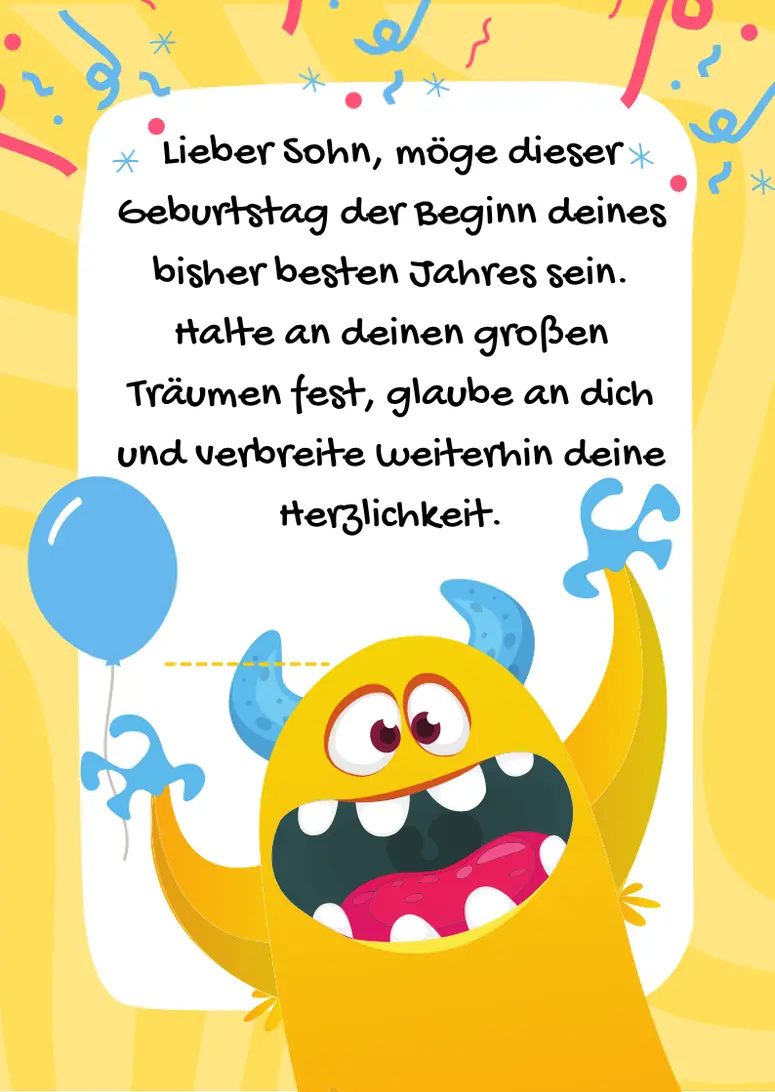 Geburtstagswünsche für den Sohn