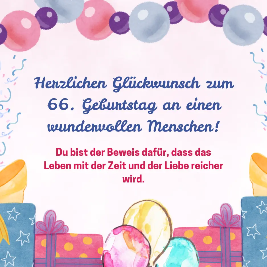 Gluckwunsch zum 66 Geburtstag
