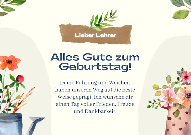 Alles Gute zum Geburtstag Lehrer