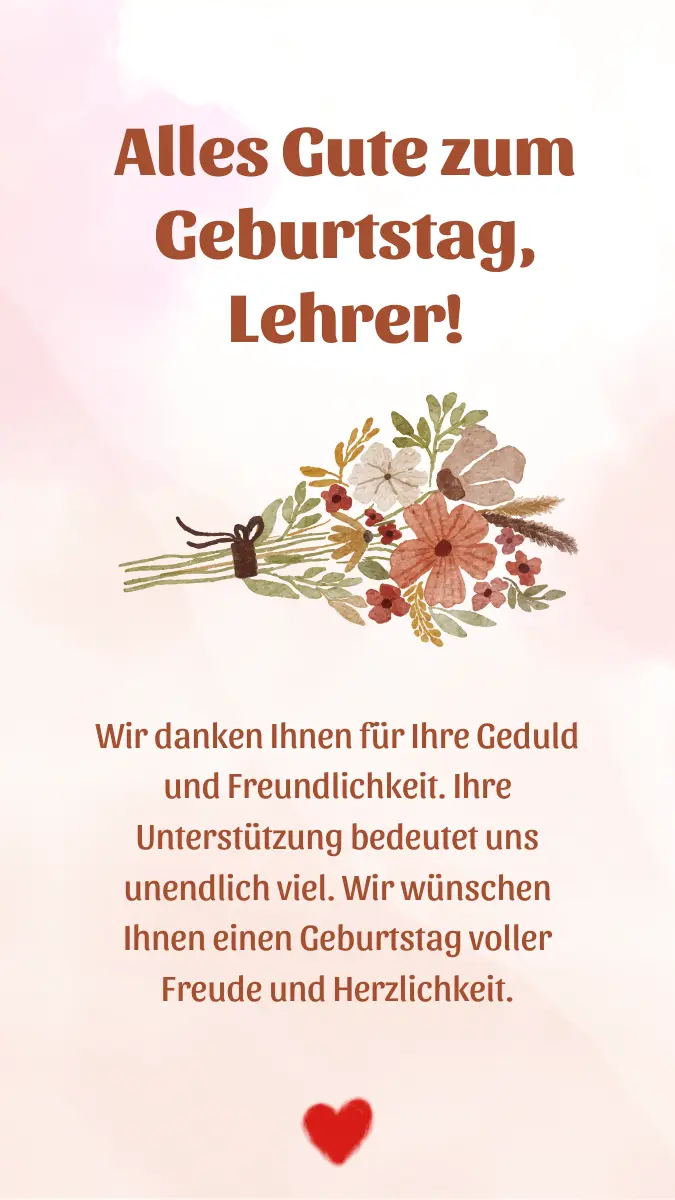 Geburtstagsnachricht für Lehrer